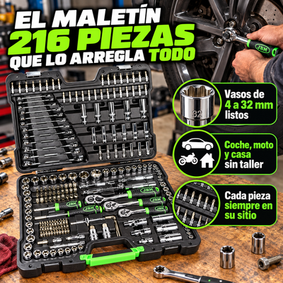 Maletín de Herramientas 216 Piezas – Todo lo que necesitas para arreglarlo tú mismo