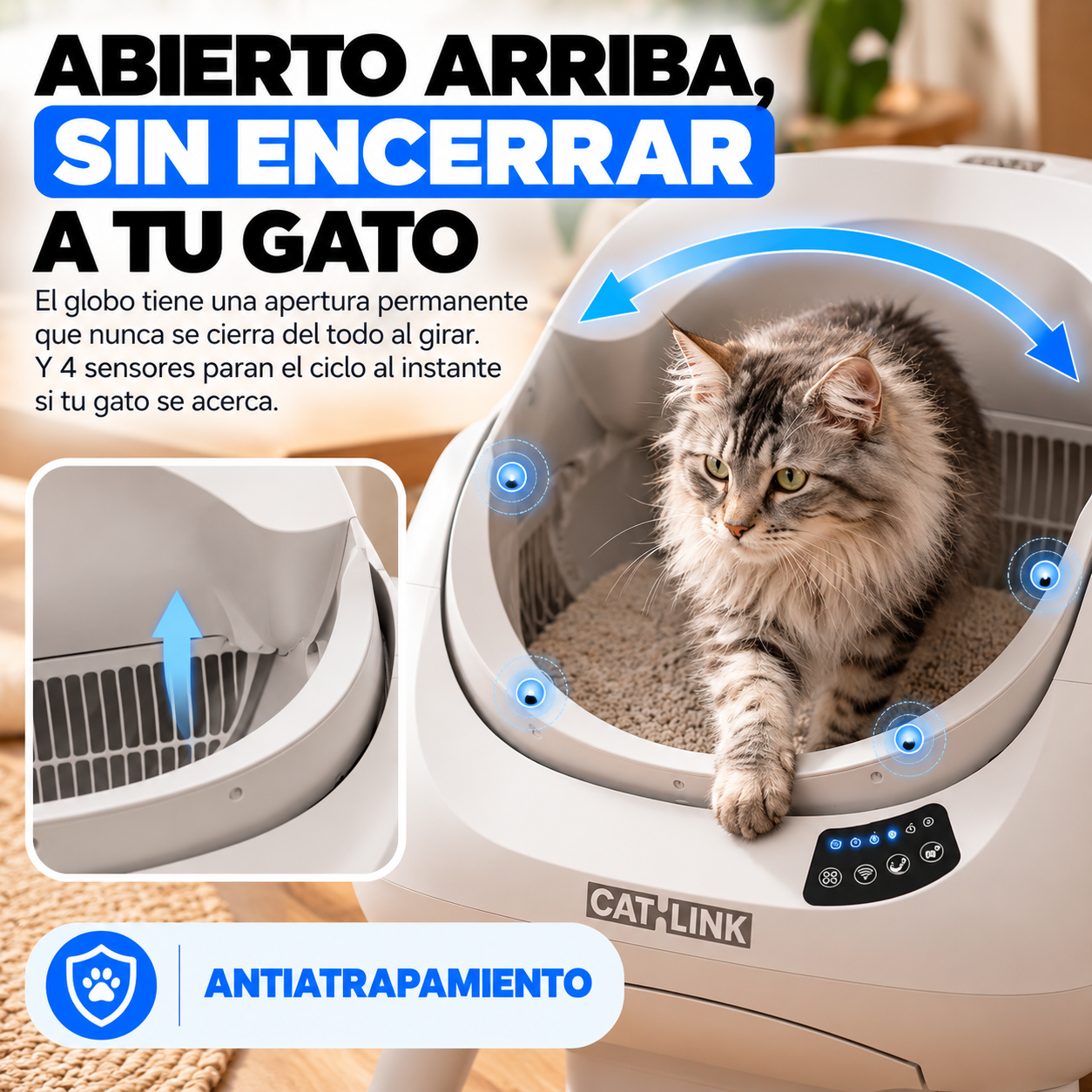 Los areneros cerrados asustan a los gatos (y a los grandes no les caben)