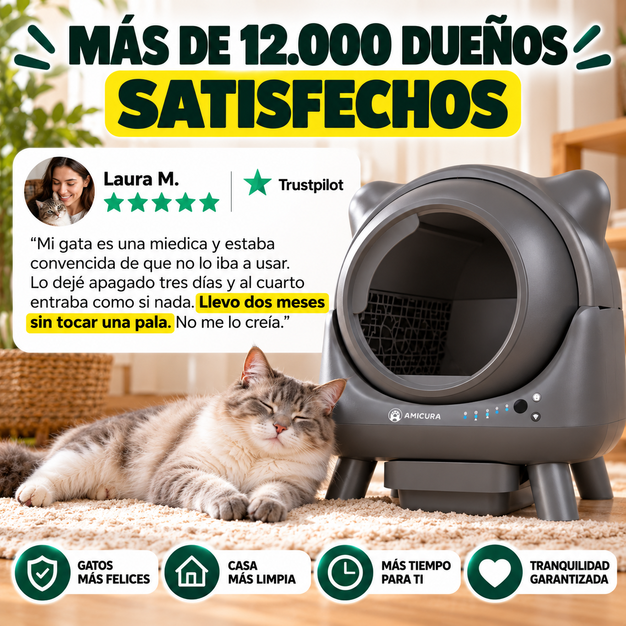 Arenero Autolimpiante X1 – Olvídate de la pala para siempre