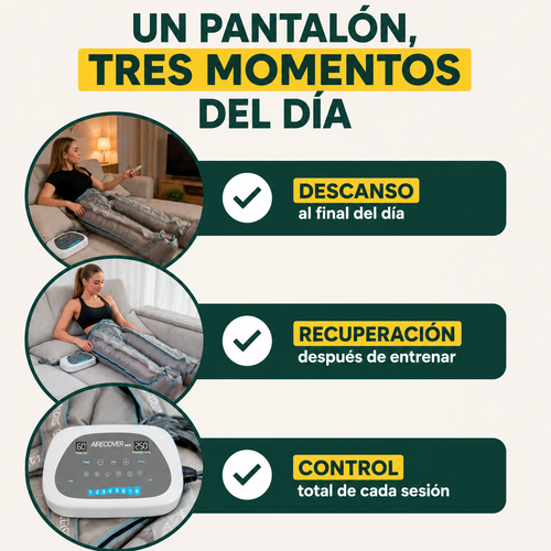 Airecover Med 8.0 – Presoterapia profesional de los pies al abdomen, en tu sofá