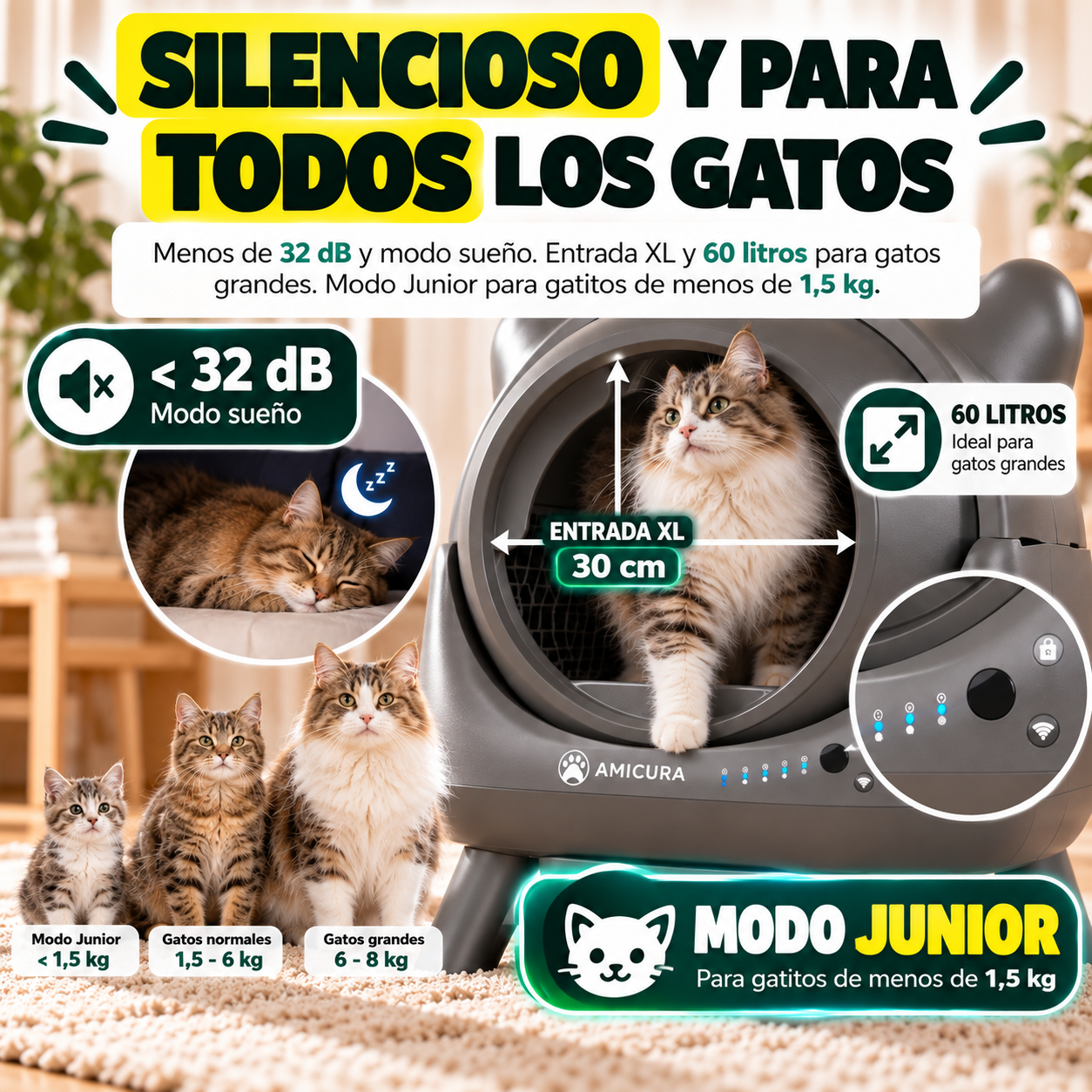 Diseñado para que tu gato esté seguro, aunque sea un miedica