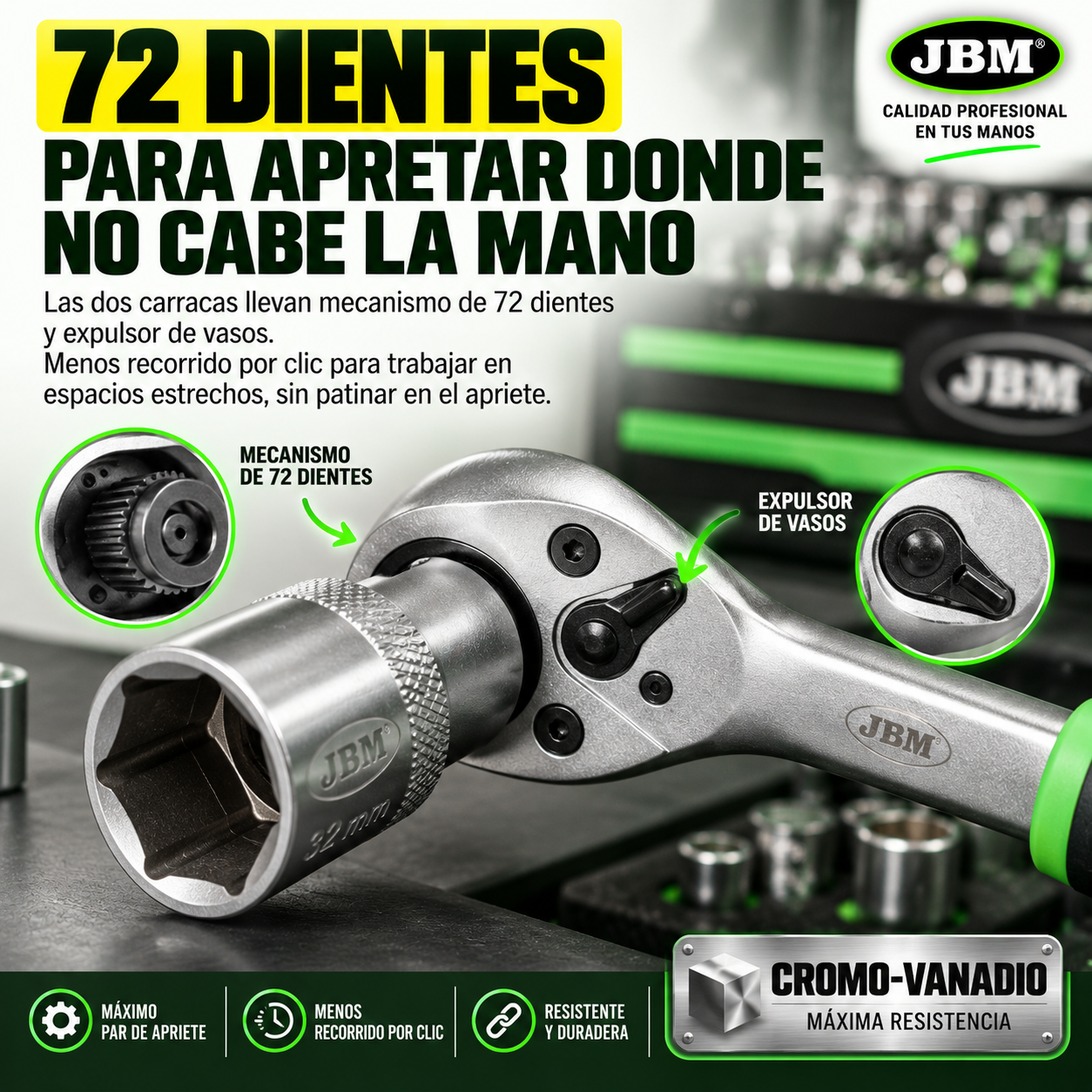 Caja de Herramientas JBM 143 Piezas – Tu taller entero en un solo cofre