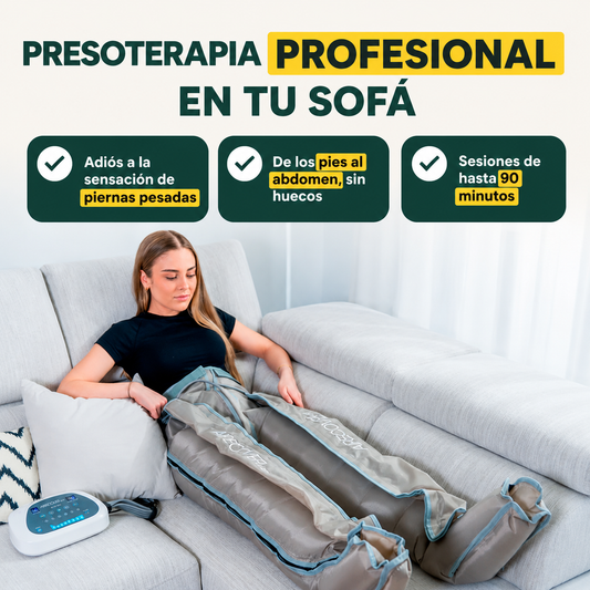 Airecover Med 8.0 – Presoterapia profesional de los pies al abdomen, en tu sofá