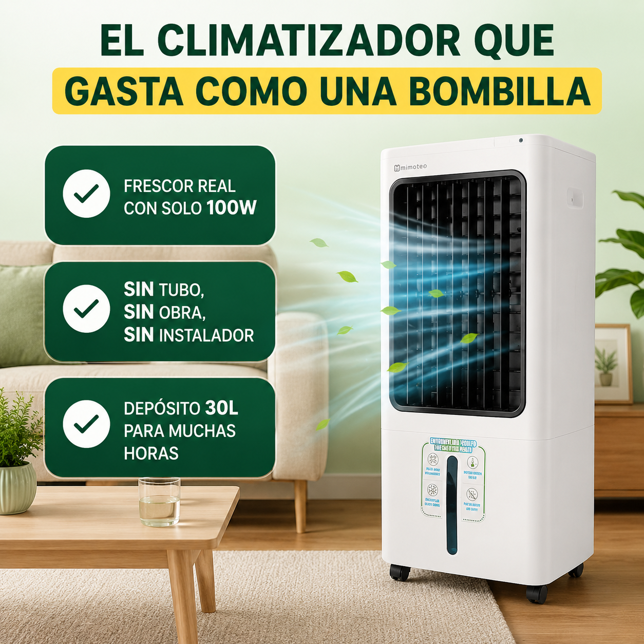 Climatizador Evaporativo Airmax – El frescor del aire acondicionado, el consumo de una bombilla
