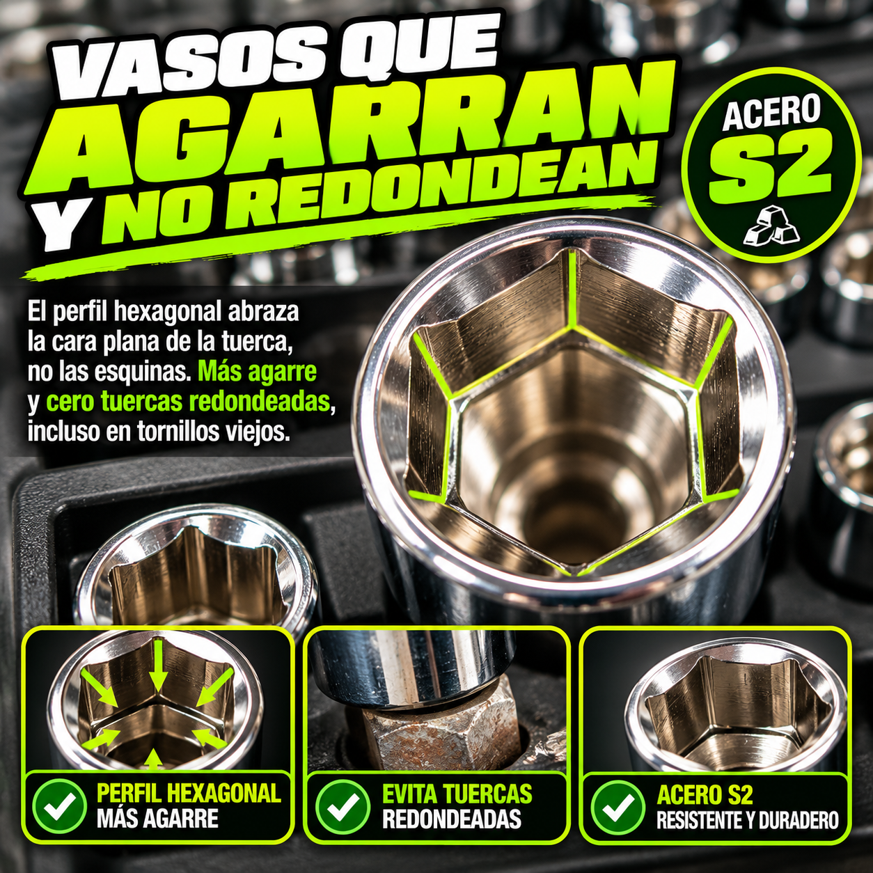 Herramientas que no patinan cuando más aprietas