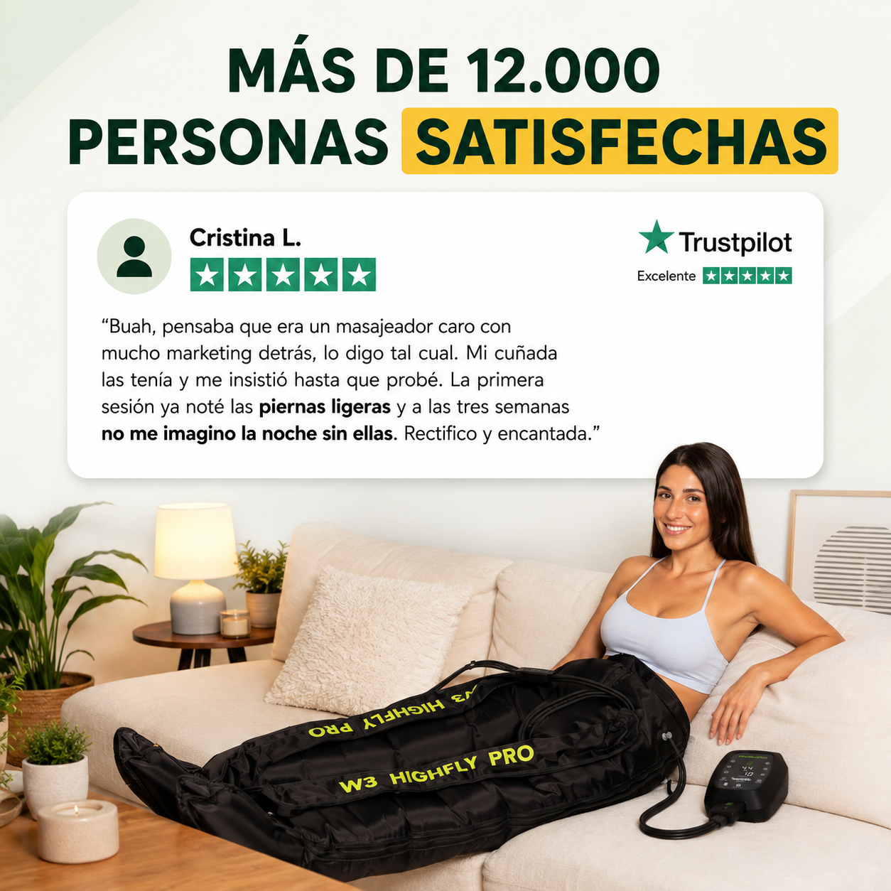Highfly Pro – Presoterapia profesional para dejar de arrastrar las piernas