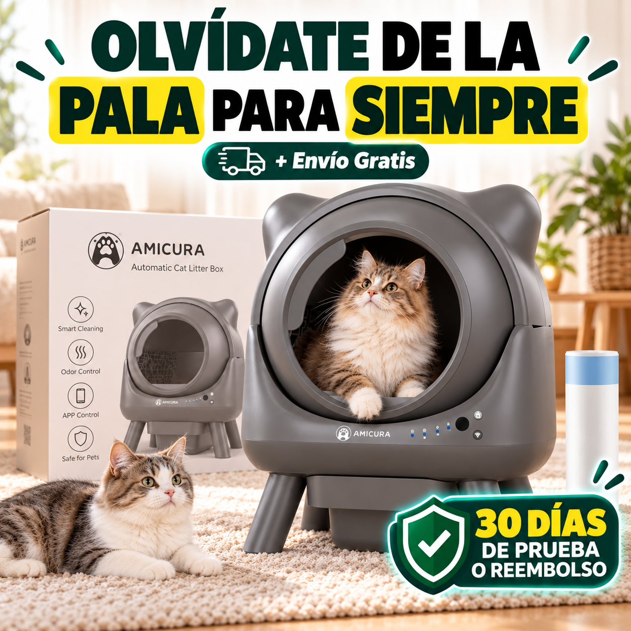 Arenero Autolimpiante X1 – Olvídate de la pala para siempre
