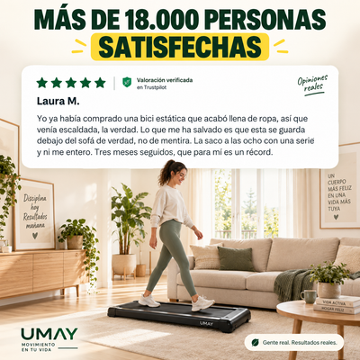 UMAY Cinta Plegable 6 en 1 – Anda y entrena en casa sin molestar a nadie