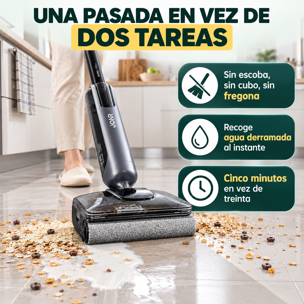 Barrer y fregar es hacer el mismo trabajo dos veces