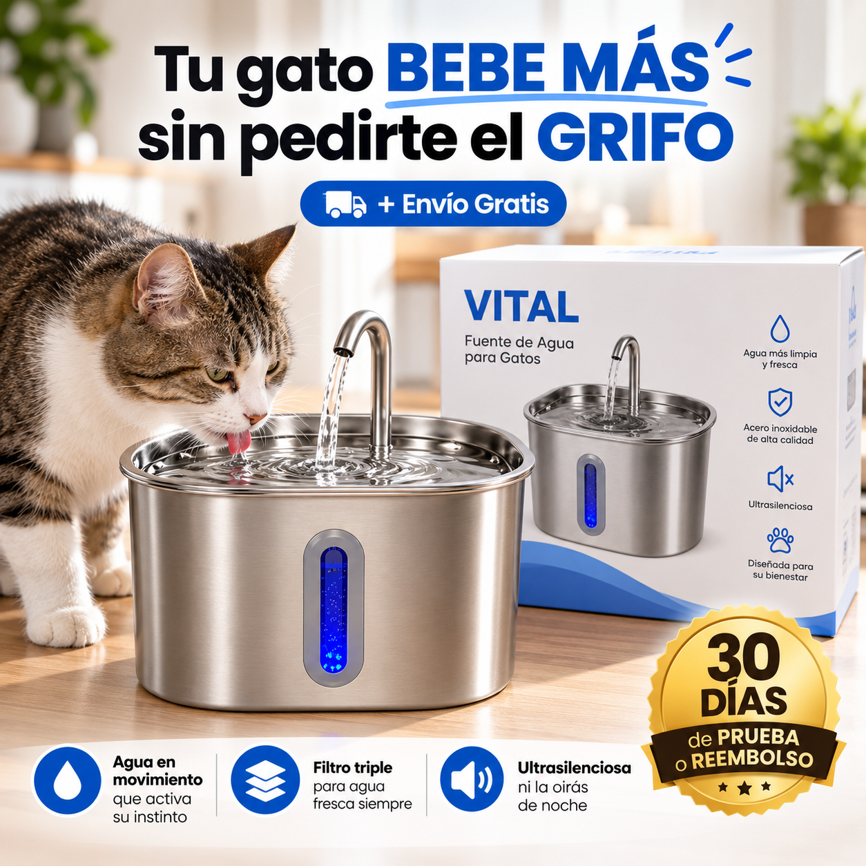 CatVitalis™ – La fuente que hace que tu gato quiera beber