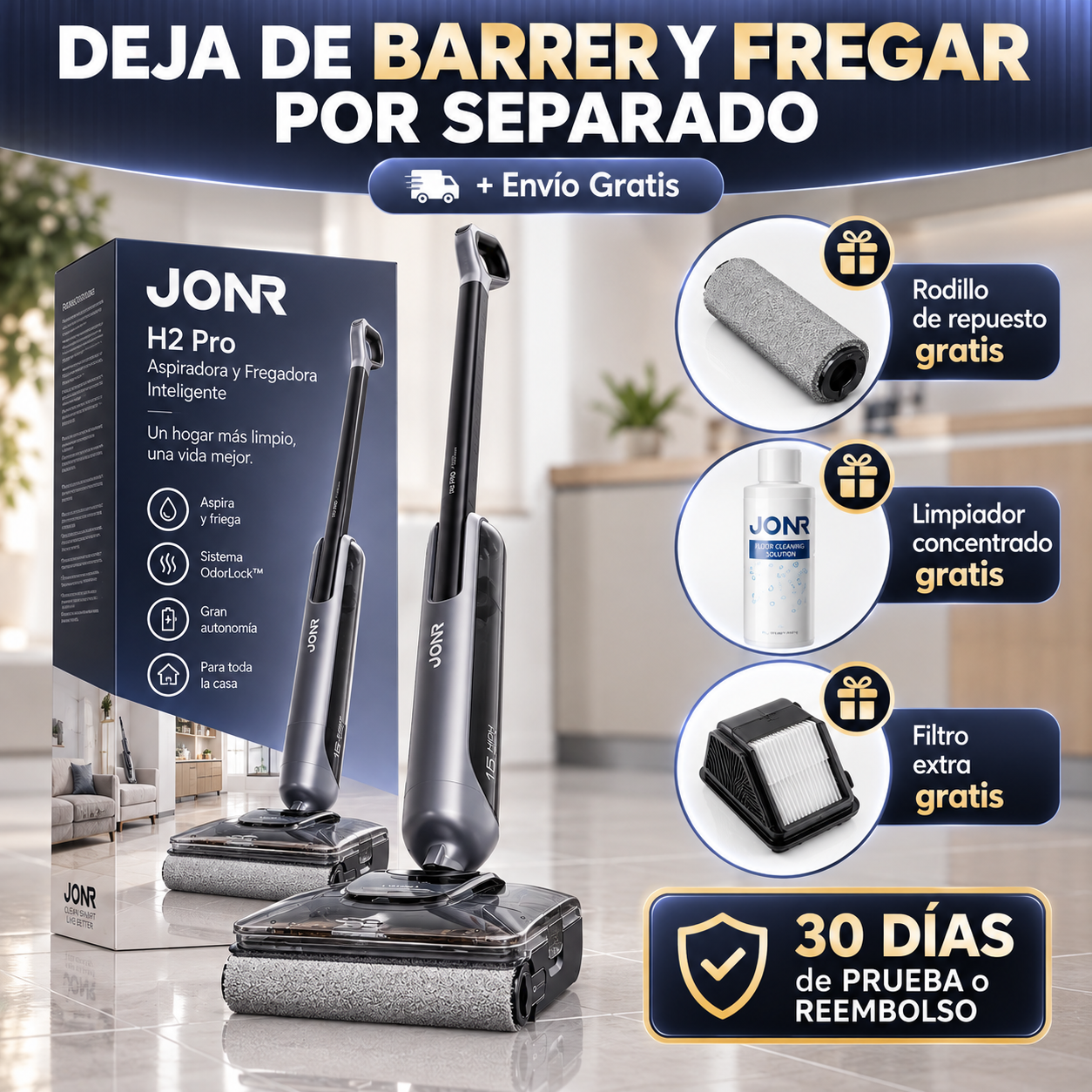 JONR H2 Pro – Aspira y friega a la vez, y después se lava sola