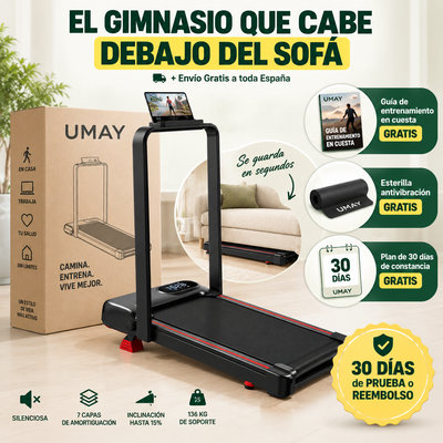 UMAY Cinta Plegable 6 en 1 – Anda y entrena en casa sin molestar a nadie