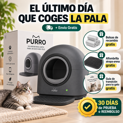 Arenero Autolimpiable Pro – Tu gato entra, sale y la bandeja ya está limpia