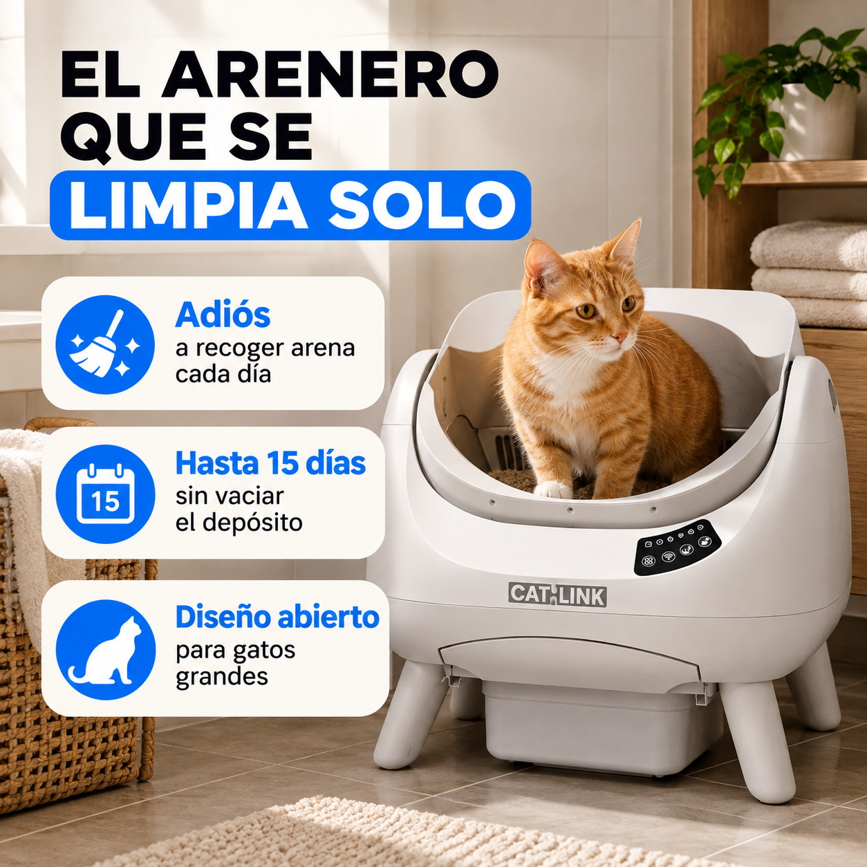 Arenero Autolimpiable Open-X – Olvídate de recoger la arena cada día